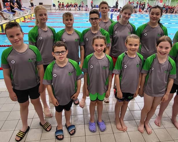 Some of the Berkhamsted SC squad are pictured at day two of the meet.