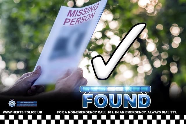 Missing man believed to have traveled to Hemel Hempstead found after social media appeal