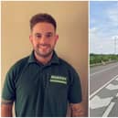 Shaun (pictured) was driving on the M11 after he finished work.