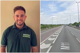 Shaun (pictured) was driving on the M11 after he finished work.