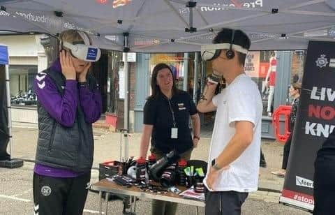Virtual reality headsets placed students in a hypothetical knife crime situation.
