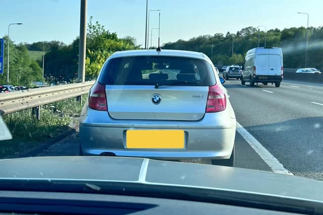 This BMW was seized and its driver reported to court. Photo: Police