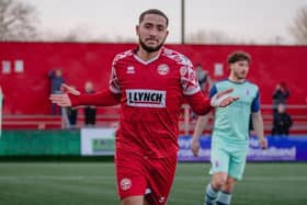 Millar Matthews-Lewis celebrates for Hemel. Photo: Jemma Sear/HHTFC.