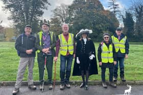 High Sheriff of Hertfordshire Annie Brewster joins volunteers and participants in Potton End Health Walk