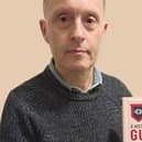 Author Charles Trumpess with his debut history of the Guards Armoured Formations.