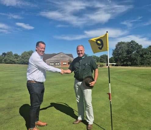 Greg Sinclair, Chief Executive, Absolutely Together with Portfolio Holder for Place, Cllr Adrian England at Little Hay Golf Complex