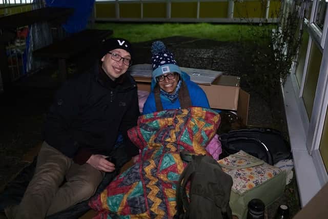 Pictured: Local sleeping rough for the charity fundraiser