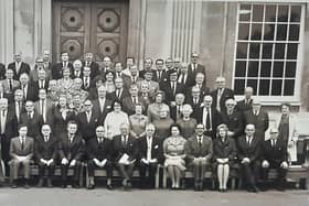 Councillors after the first meeting of Hertfordshire County Council in May 1974 (Picture from Hertfordshire Archives and Local Studies, Hertfordshire County Council)