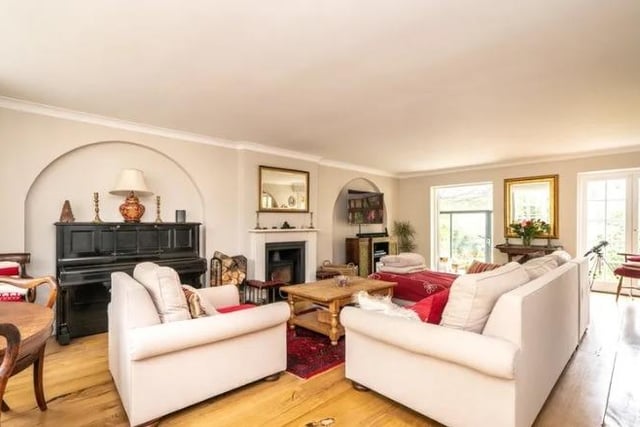 The main living room has a  feature fireplace.