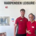 Graham (right) with Harpenden Leisure Centre swim manager George Varley
