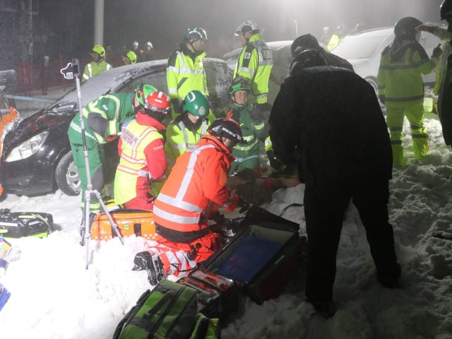 Shot of a casualty and vehicle. Photo: Herts Police
