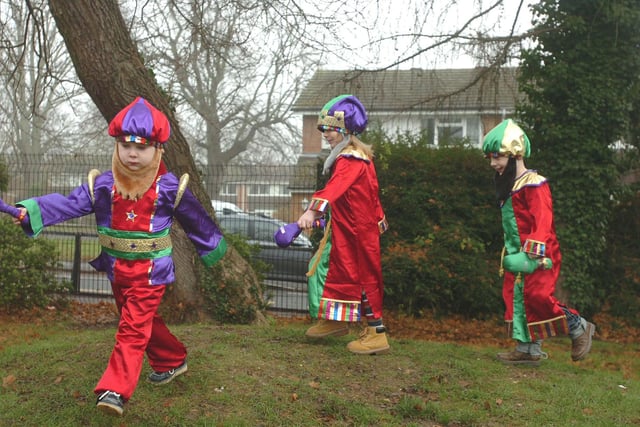Three kings, from left: Niall Dowling (3) Liam Divine (4) and Dyland Hammond (4) from Boxmoor Pre-School.