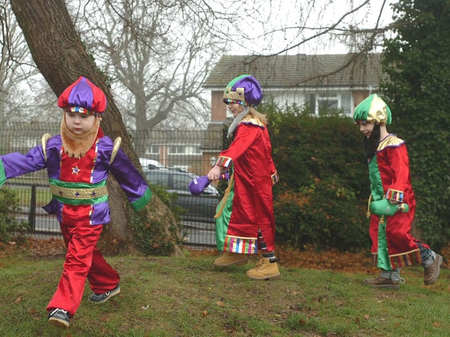 Three kings, from left: Niall Dowling (3) Liam Divine (4) and Dyland Hammond (4) from Boxmoor Pre-School.