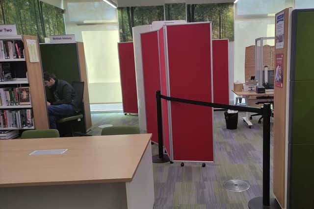 The visa application processing section in Hemel Hempstead library