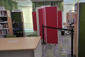 The visa application processing section in Hemel Hempstead library
