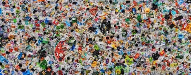The Everyday Plastic Mural. Everyday Plastic have partnered with Greenpeace to create the UK’s biggest nationwide investigation into household plastic waste. Image: Greenpeace/ Ollie Harrop