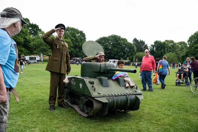 Miniature military tanks paraded around Gadebridge Park.