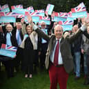 Nigel Farage with candidates standing for election to Hertfordshire County Council. Credit: