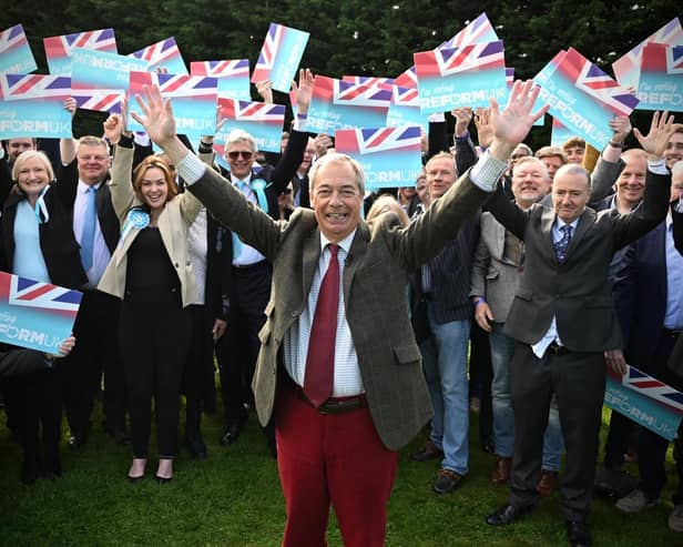 Nigel Farage with candidates standing for election to Hertfordshire County Council. Credit: