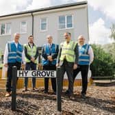 Stefan Draeger (second from right) at the Hydrogen Homes project with members of the Draeger and NGN teams