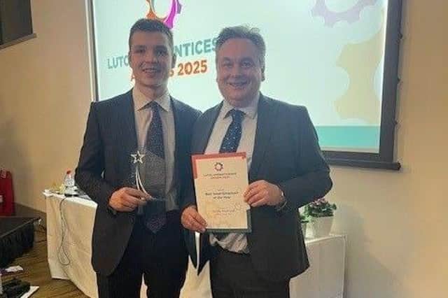 L-R James Trumper and Ian Trumper at the Luton Apprenticeship Awards