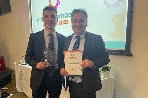 L-R James Trumper and Ian Trumper at the Luton Apprenticeship Awards