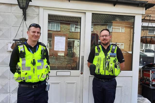 Police officers at the address. Photo: Herts Police