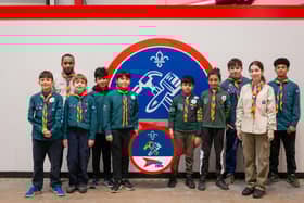 Scouts at Speedy Hire Depot