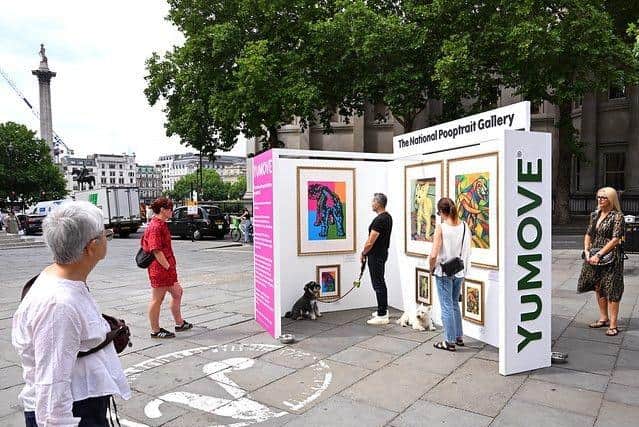 The National Pooptrait Gallery has popped up outside London’s National Portrait Gallery, giving iconic artworks an irreverent twist
