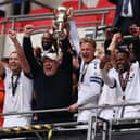 Bromley celebrate their promotion success from the National League last season.