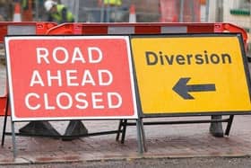 Four of the road closures are expected to cause moderate delays – with drivers facing waits of between 10 minutes and half an hour