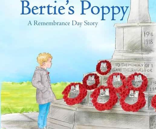 The front cover of Bertie's Poppy, written by local author Inez Bunclark and aimed at children aged between five and 11.
