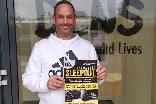 Matt Shrimpton with event poster