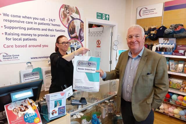 Sir Mike Penning visits Rennie Grove Peace Hospice Shop during Hospice Care Week
