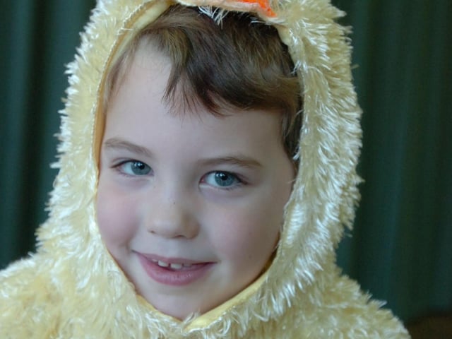 Bellgate School's Daniel Harwood, 5, as a chicken.