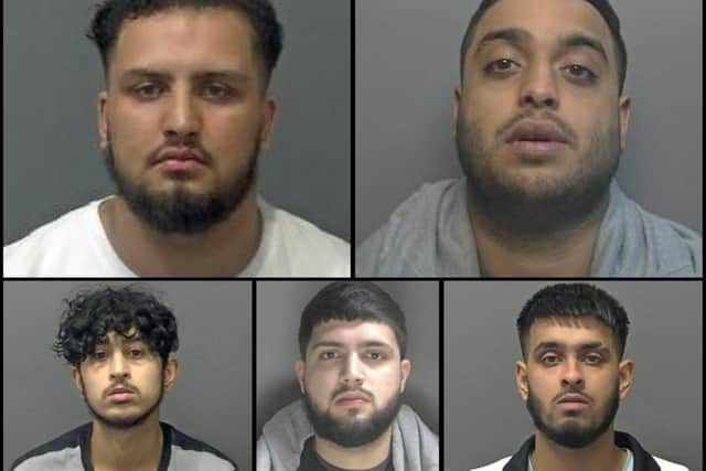 Top to bottom, left to right: Amir Hussain, Nasser Shabbir, Bilal Ahmed, Oman Sajid and Abid Khan. Picture: Herts Police