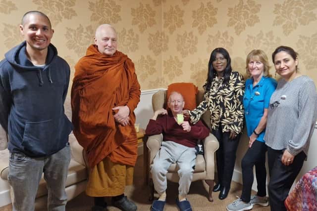 Monks from Local Monastery Bring Comfort and Serenity to St Pauls Care Centre Resident