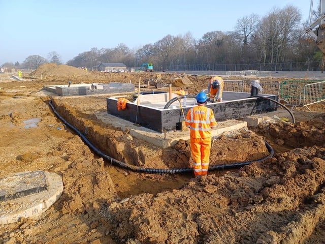 Installing the services to the WC and waiting room block