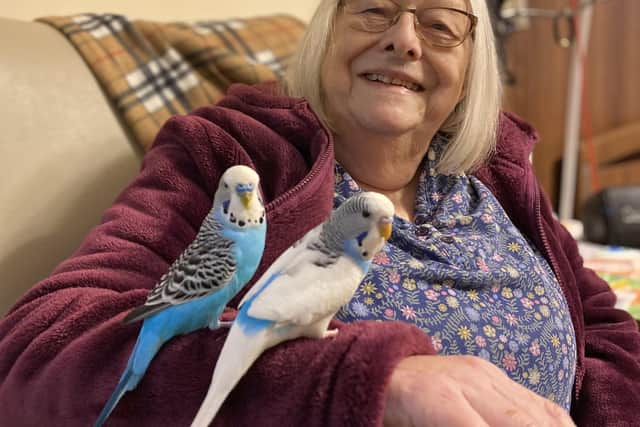 Water Mill House resident Judith has fond memories of the blue and green budgies she had as pets when she was 11 years old.