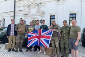 David and the team meet Ukrainian soldiers.