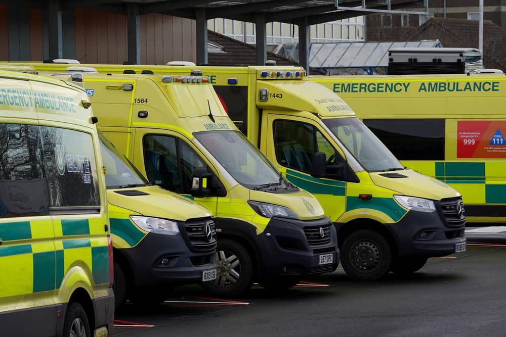 Ambulances outside a hospital. Photo: PA/Radar
