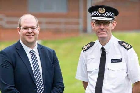 Hertfordshire Police and Crime Commissioner Jonathan Ash-Edwards, left, is set to hold Hertfordshire Police's Chief Constable Charlie Hall to account at a virtual public meeting later this month