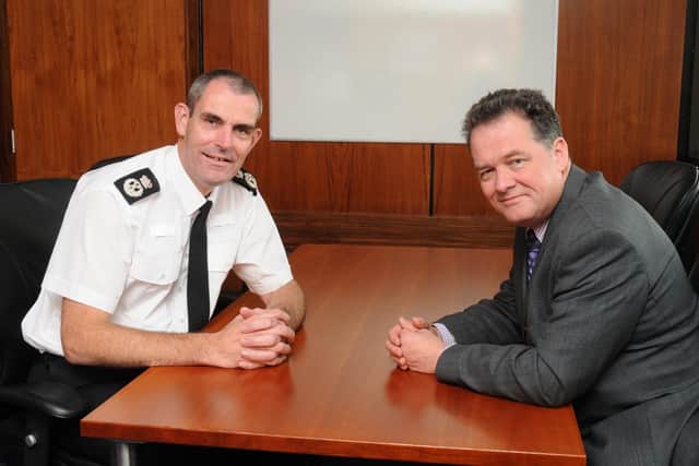Chief Constable Charlie Hall and PCC David Lloyd. Image: Lynn Brooks.