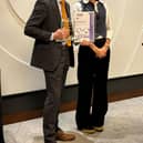 Darren Roe receives the Winner of Winners Award from Martha Lane Fox