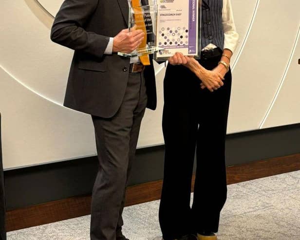 Darren Roe receives the Winner of Winners Award from Martha Lane Fox