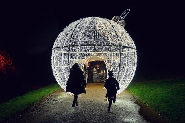 The light trail around Ashridge House lasts around 45 minutes