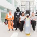 Staff at Breakspear Park alongside Darth Vader, a Stormtrooper, a Jedi knight, and a pilot