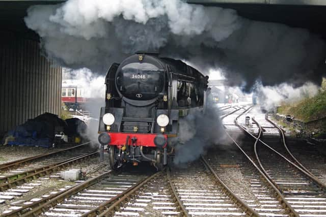 The steam locomotive 34046 Braunton will pass through Tring on Friday.  Photo: David L Quayle