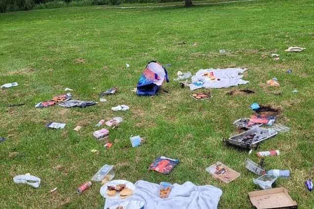 More rubbish left following a barbeque in Hemel Hempstead