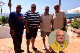 Pictured: Dickie with friends, inset: Dickie